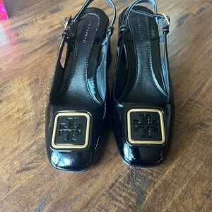 Tory Burch Georgia Slingback Black Patent Leather